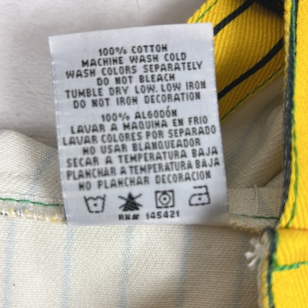 Cross Colours Yellow Black Pinstripe Twill Hooded Denim Poncho Baja Jacket - Picture 10 of 17
